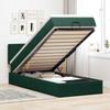 Exclusive House - Ottoman Bed with Mattress and LED Dark Green 80x200cm Velvet