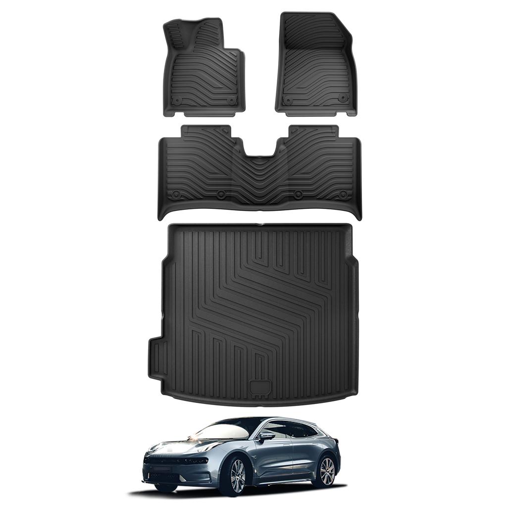 TPE 3D Car Floor Mats Cargo Liner Trunk Pad for ZEEKR 001 Foot Mats Set All Weather Waterproof Left Rudder