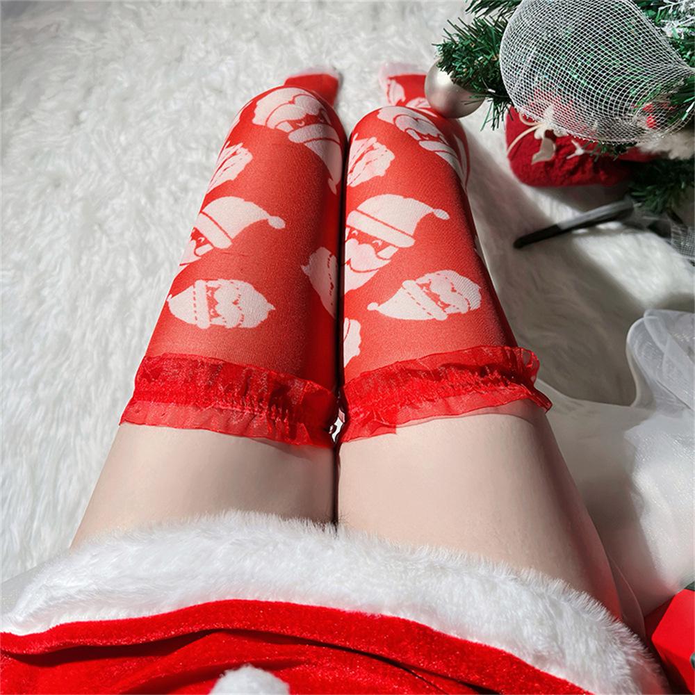 Fishnet Thigh High Sexy Christmas & Halloween Cosplay Stockings - Plus Size Knee Highs