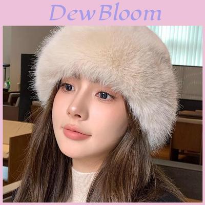 Winter Faux Fur Hat For Women With Warm Plush Material And Cloud Pattern Design For Casual Wear