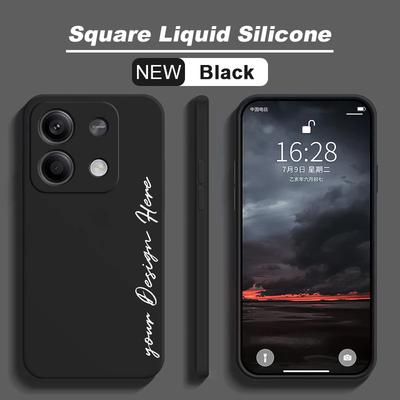Customized Signature Case Square Liquid Silicone Soft Cover for Xiaomi Redmi Note 14 Pro+ Pro 5G 4G 13 12 12S 11S 11 10S 10 9T 8 2021 Phone