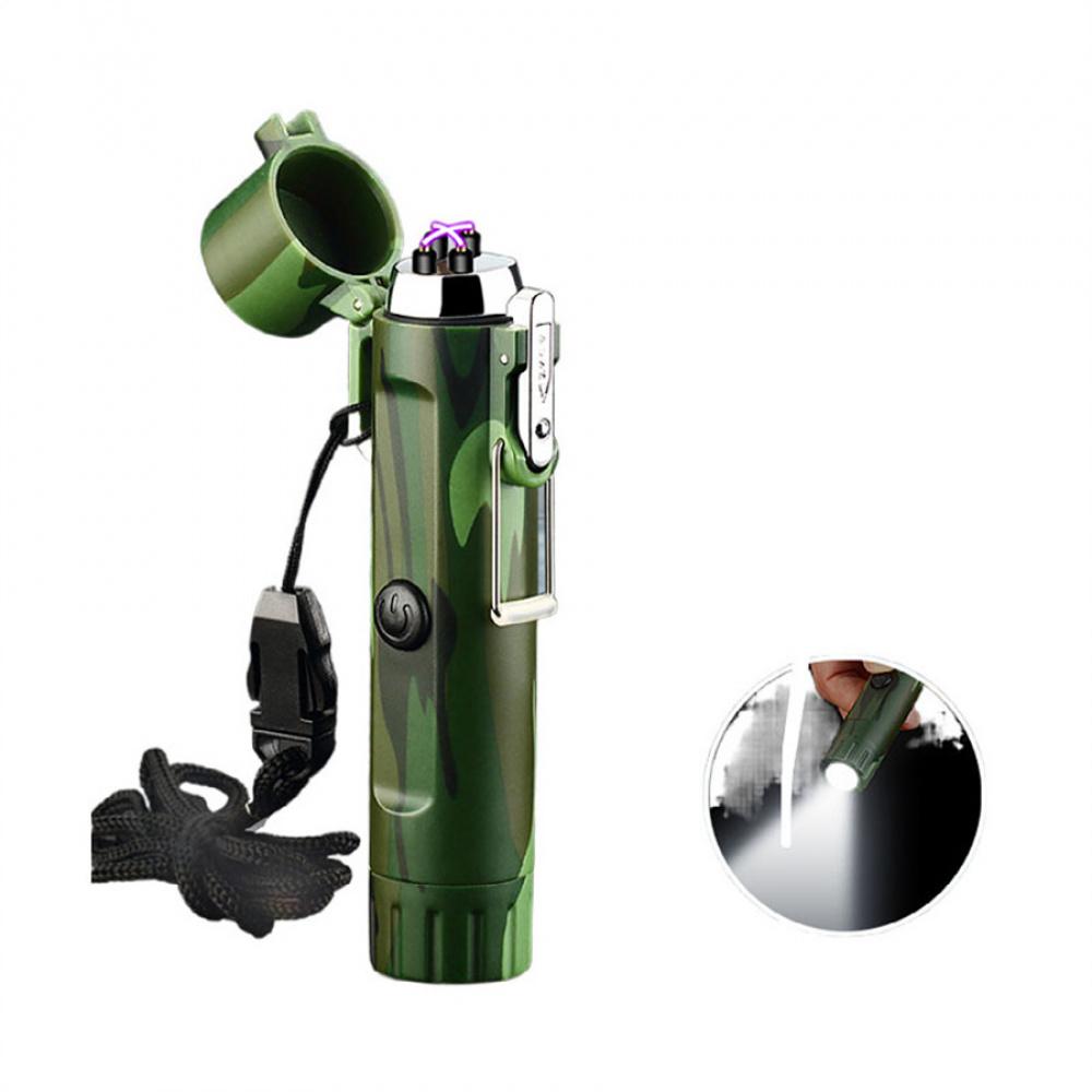 Multifunctional Outdoor Pulse Igniter, Waterproof, Windproof, With Compass And Flashlight