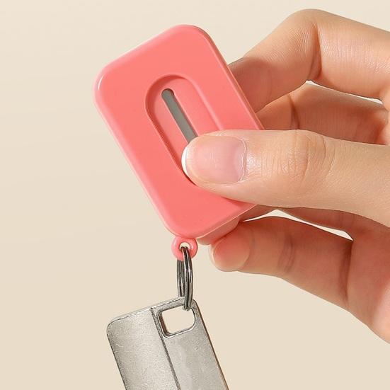 Automatic Retractable Box Cutter with Keychain Mini Safety Knife for Opening Packages Cartoon Portable Box Opener Tool for Home Office Travel