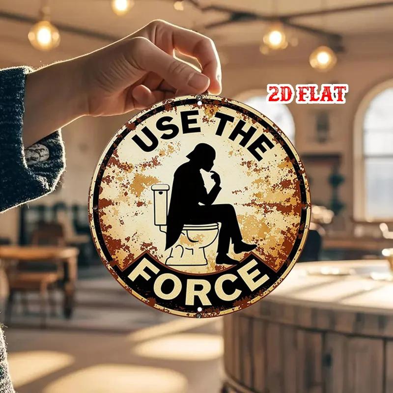 Wit Slogan Round  Popular Culture Reference Rustic Wall Art Metal Wall Decoration for Homes Garages Restaurants Cafes
