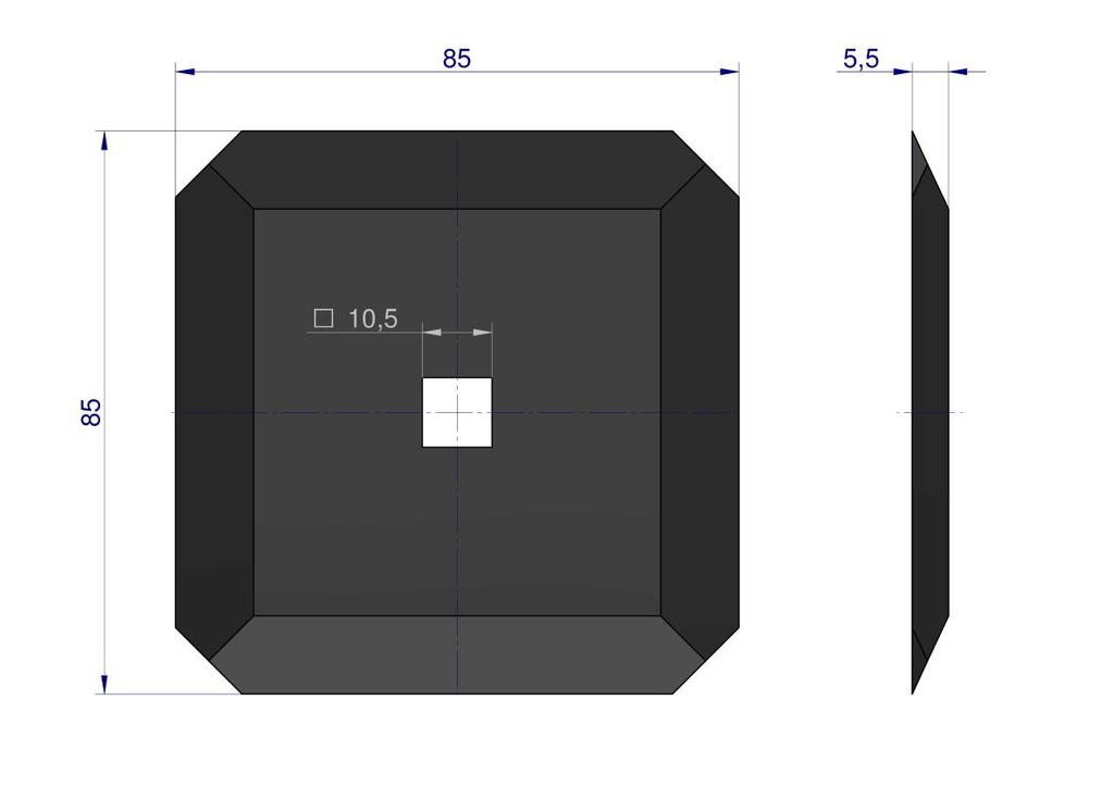 Nóż Paszowozu Kwadrat 85X5 Mm Zastosowanie Luclar Seko Delaval Waryński