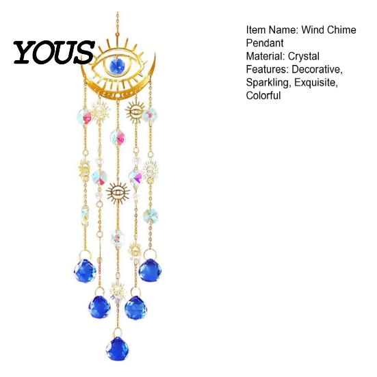 Wall Hanging Wind Chime Boho Style Crystal Suncatcher, Sun Catcher for Windows, Healing Decor Charming Gift Home, Crystals Prism Rainbow Maker Indoor