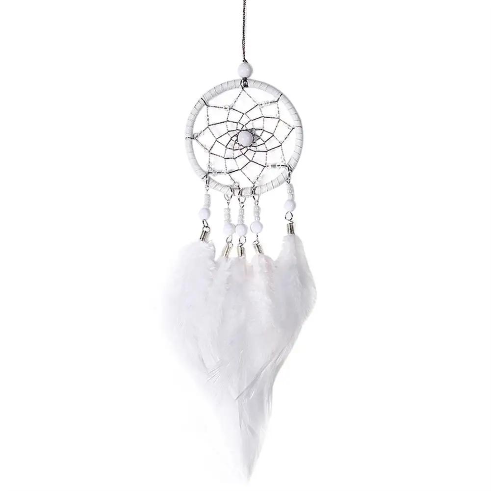 Romantic Heart Shaped Dream Catcher Double Ring Purple Feather Dream Catcher Wall Hanging Home Car Decor Craft Christmas Gift