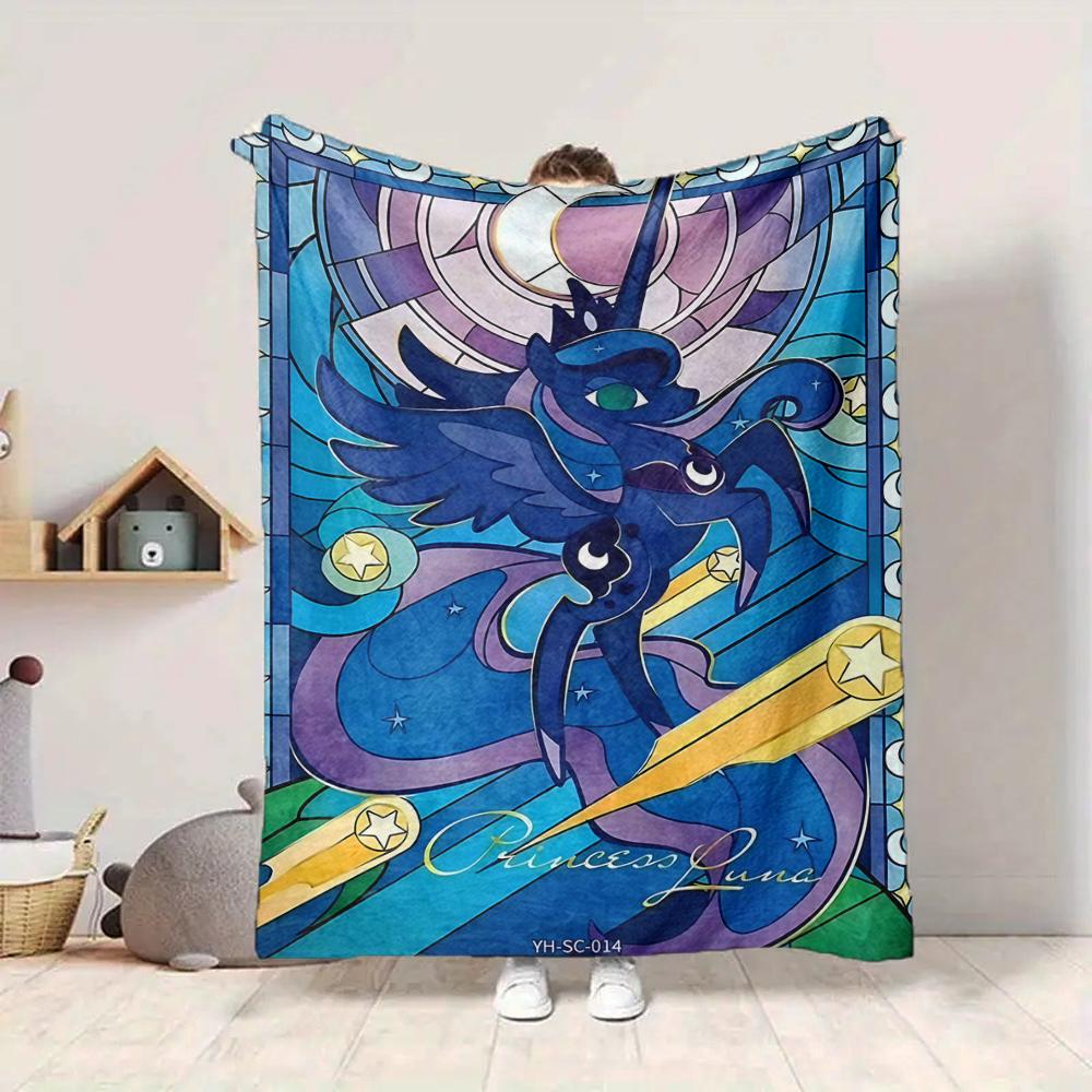 1Pc Princess Luna Glass Flannel Fleece Blanket Soft Warm Throw Blanket For Sofa Bed Couch Home Decor Travel Nap Blanket Xmas Gift Q1135