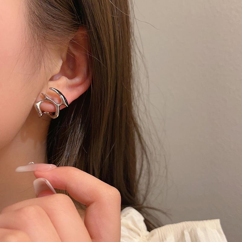 

Irregular Liquid Metal Hollow Earrings Style Hip-Hop Punk Personality Earring