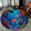 Underwater World Dolphin Cartoon Round Carpet Living Room Bedroom Anti-Slip Mat Home Decoration Bathroom Absorbent Floor Mat