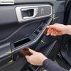 Car Inner Door Armrest Panel Handle Strip Decoration Cover Trim For Ford Explorer  - 2025 ABS Matte Carbon Fiber Accessories