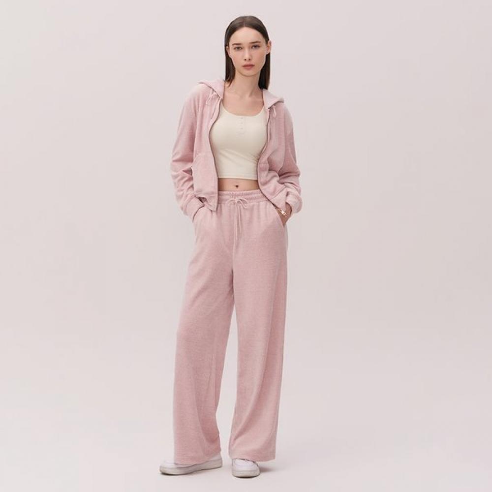 Huit Melange Velvet Wide Fit Banding Pants Htwpn5l05t