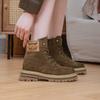 Martin boots women's new breathable tooling short boots leather inner height increase rhubarb boots desert boots