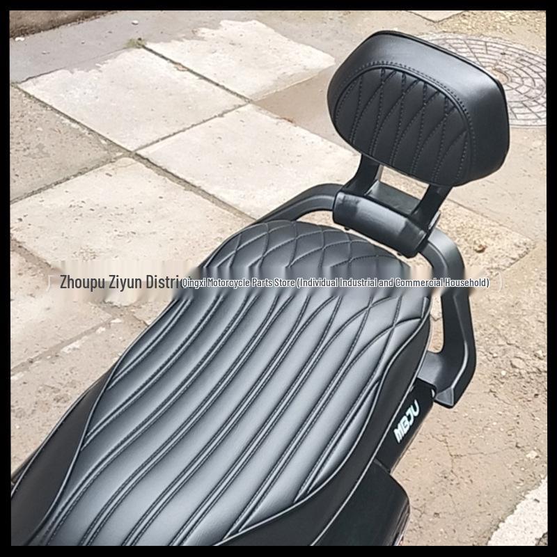 Enlarged Aluminum Backrest with Thick Cushion for Jike Core AE4/AE5I Electric Motorcycle - Easy, No-Damage Installation.