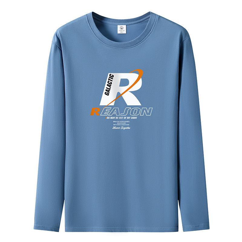 Reason Pattern Mens Long Sleeved Tee Shirt Pure Cotton S-5XL Man Casual Pullovers 