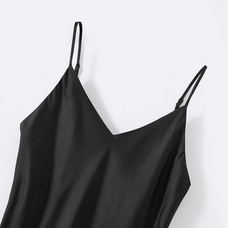 Mulberry Silk Satin V-Neck Camisole Dress