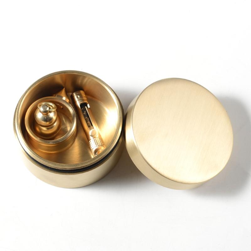 Waterproof Round Brass Box Metal Jewelry Sealed Container Dustproof Storage Box