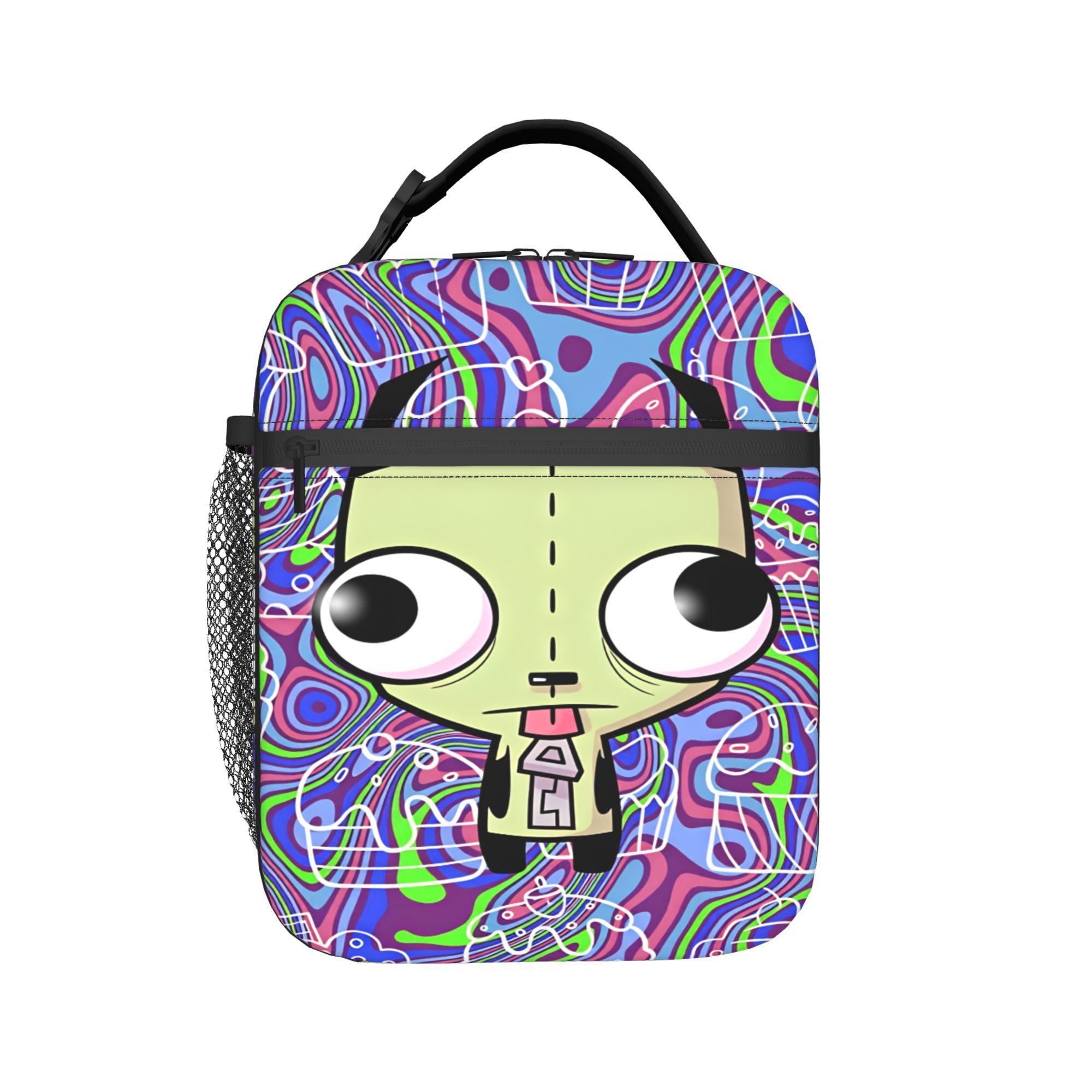 Sac à lunch Gir Invaders Zims Boîte à lunch scolaire Pour adulte Esthétique Sac fourre-tout de designer Sacs à nourriture Oxford Portatif Sac isotherme Cooler as picture