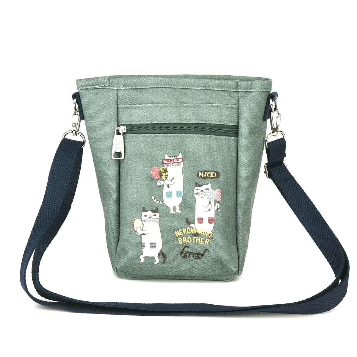 Kusguru Japan Женская сумочка-клатч Nekomaruke, Зеленый, 258007