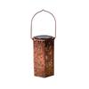 Solar Powered Outdoor Garden Lantern with Decorative Cutout Metal Frame Hanging Handle for Patio Yard Pathway Lighting
