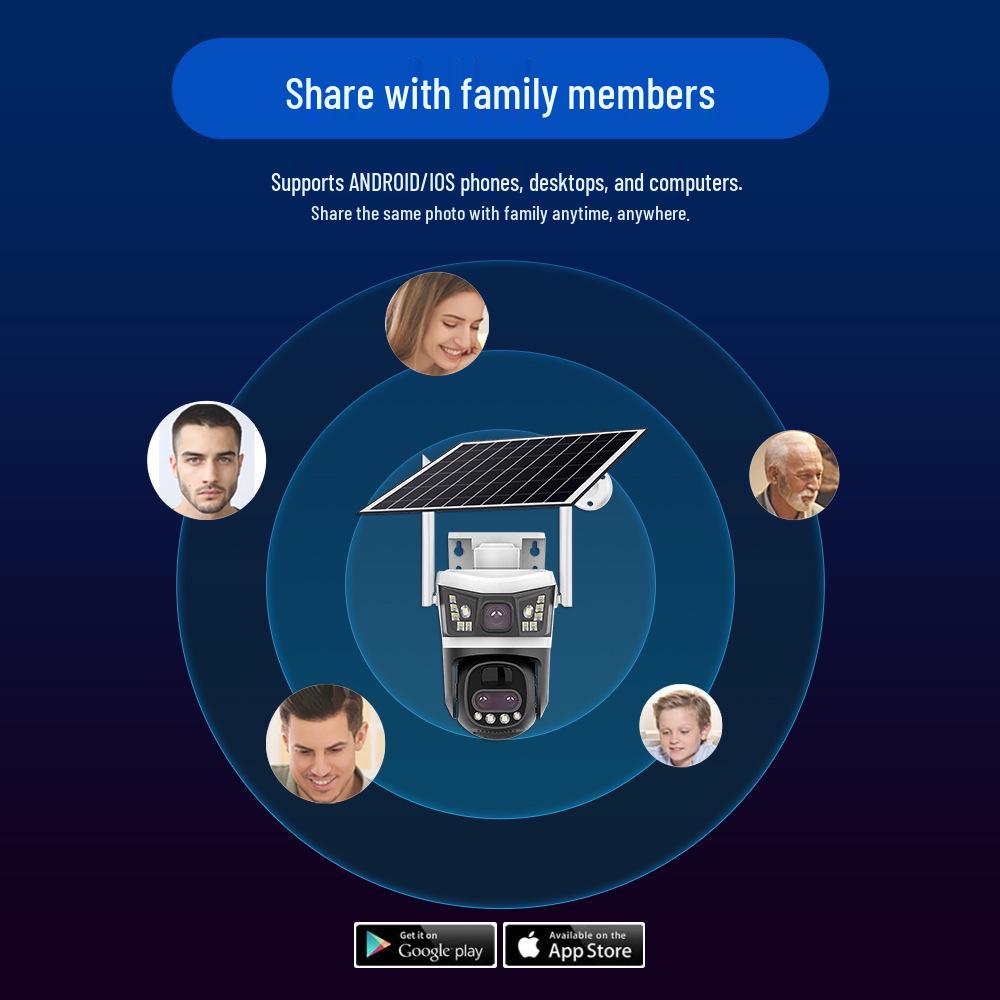 V380 HD Dual Lens 4G Solar Outdoor Waterproof Low Power Camera