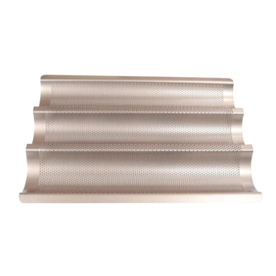 2/3/4 Grooved Nonstick Perforated French Bread Baguette Bake Mold Baking Pan