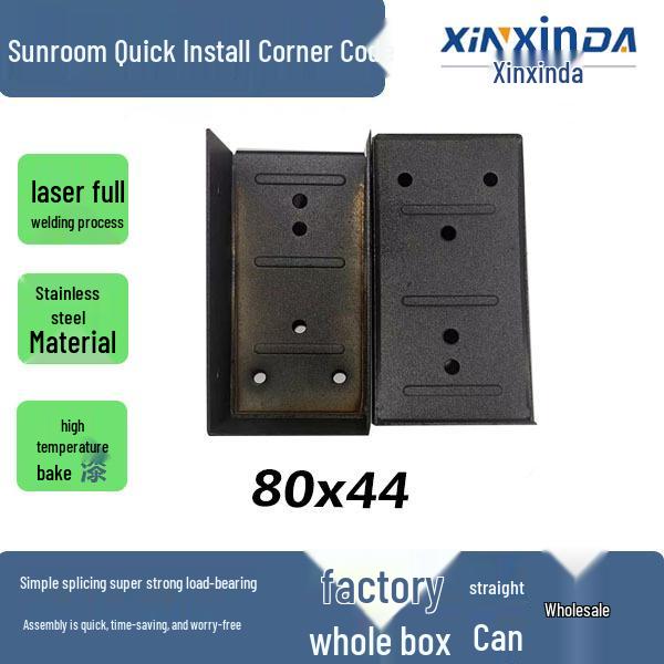 Sunroom Quick-Install Aluminum Alloy Square Tube Connector for Awnings