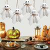 6 Stück kreative Halloween-Hängeornamente Weiße Geister DIY Halloween-Stoffgeister Handgefertigt 3 Zoll Hängender Geist Anhänger