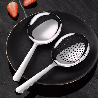 Duża Głowa Okrągła Łyżka Ze Stali Nierdzewnej Duży Rozmiar Łyżka Stołowa Łyżka Do Serwowania Ryżu Otwór Odpływowy Łyżki Odporne na Ciepło Narzędzie Kuchenne Naczynia