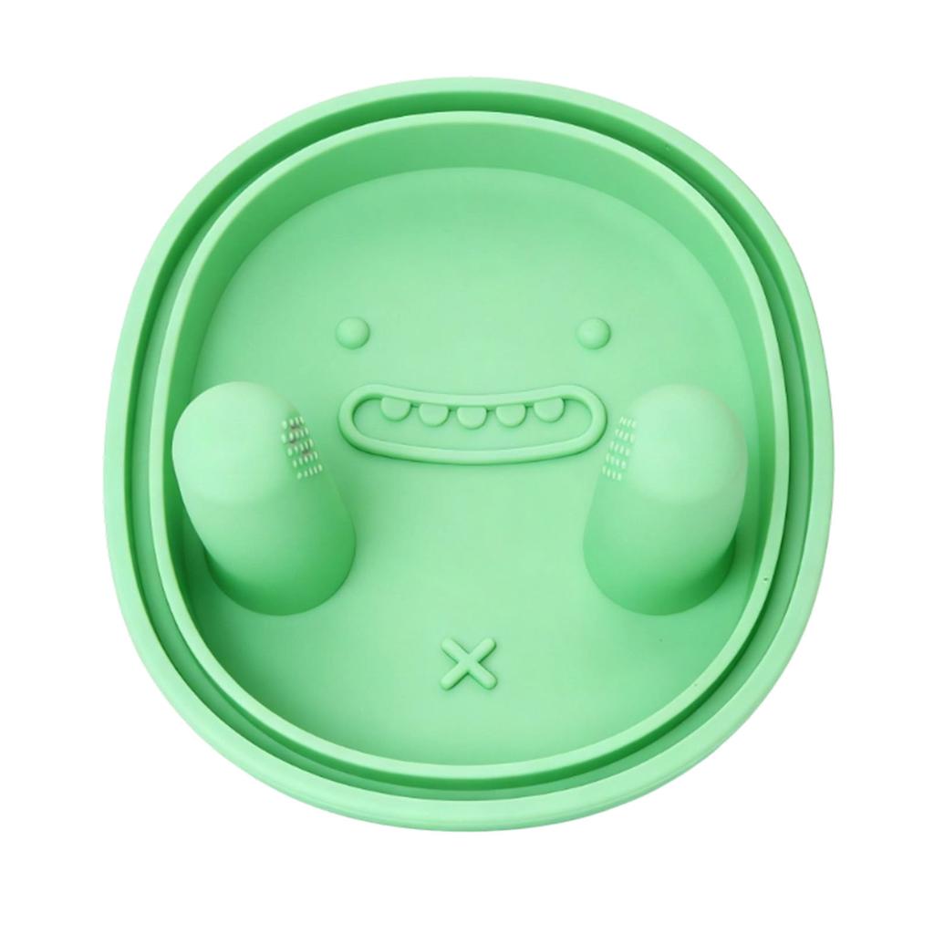 Snack Container with Finger Lid Double Finger Slots Portable Food Storage Cup for Travel Outdoor Green