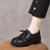 thick-soled lace-up small leather shoes women's autumn new fashion heightening single shoes non-slip and wear-resistant versatile low-top shoes