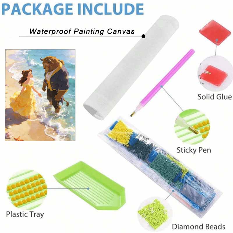 Disney Beauty and the Beast Diamond Paint Painting Art Kit Handmade DIY5D Home Decor Gift