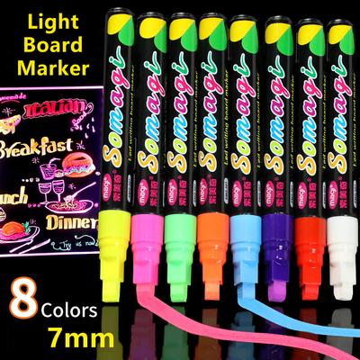 8db/szett LED-es írótábla törölhető marker kiemelő fluoreszkáló kréta tábla üvegablak festéshez