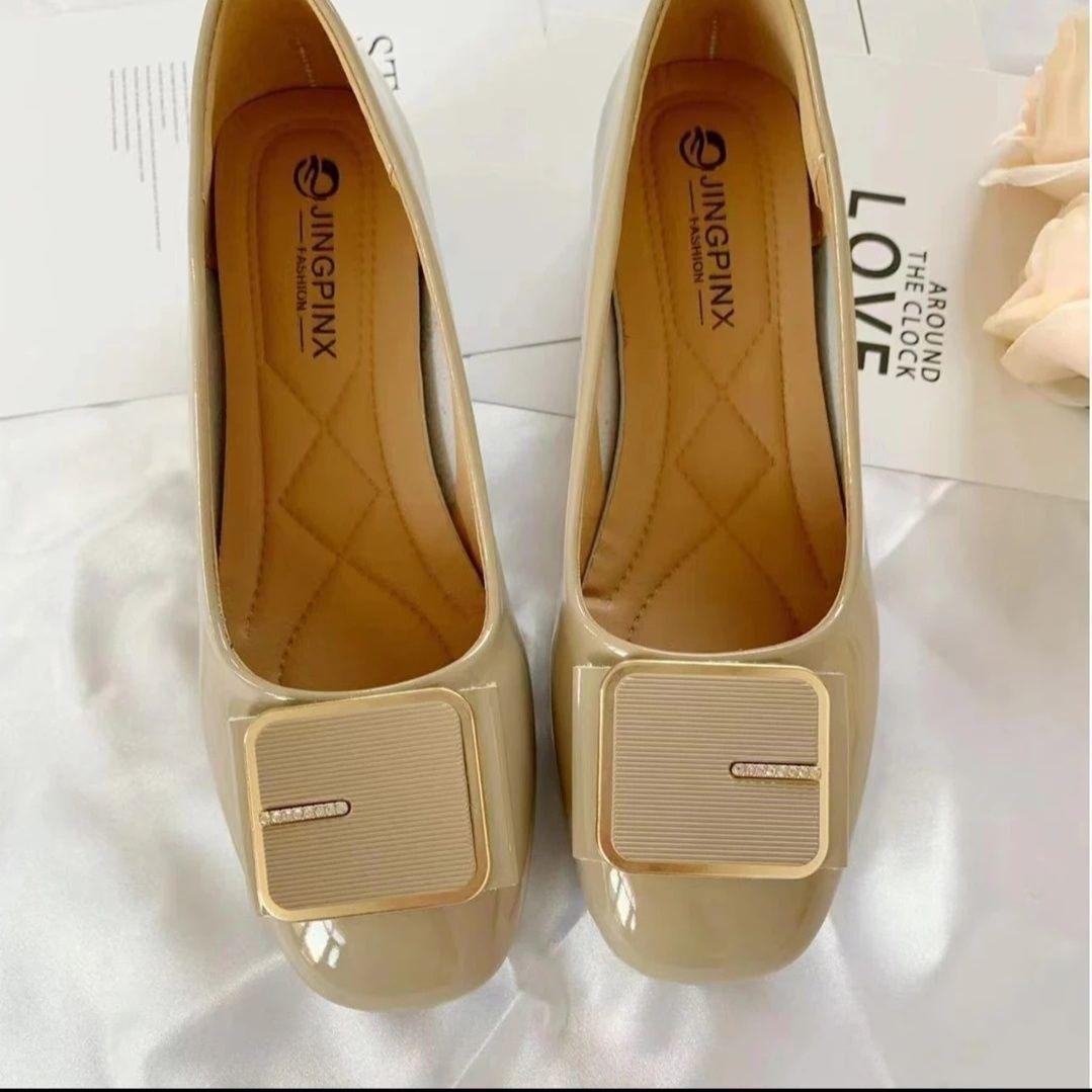

Fashion Spring and Autumn Woman Pumps Square Toe With Medium Heels Mary Jane Shoes for Women Chic Point Y2k Comfortable and Elegant Shoe 35