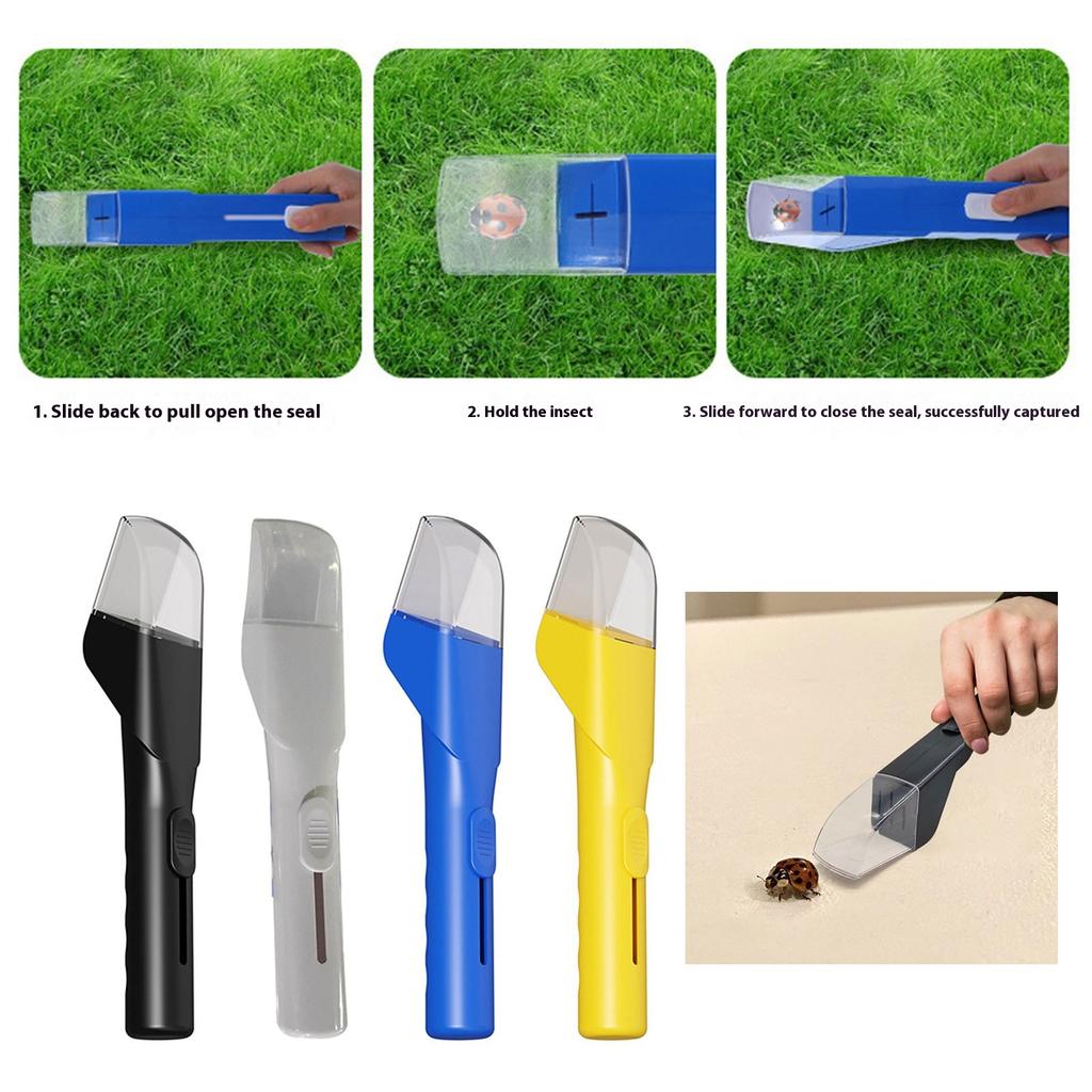 Handheld Insect Catcher Safe Non Toxic Plastic Tool For Home Pest Control With Ergonomic Round Grip