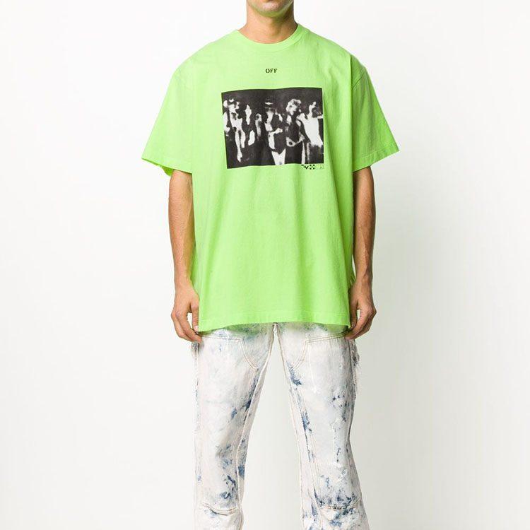 OFF WHITE Koszulka Męska SS20 Neonowy Zielony OMAA038R201850156210