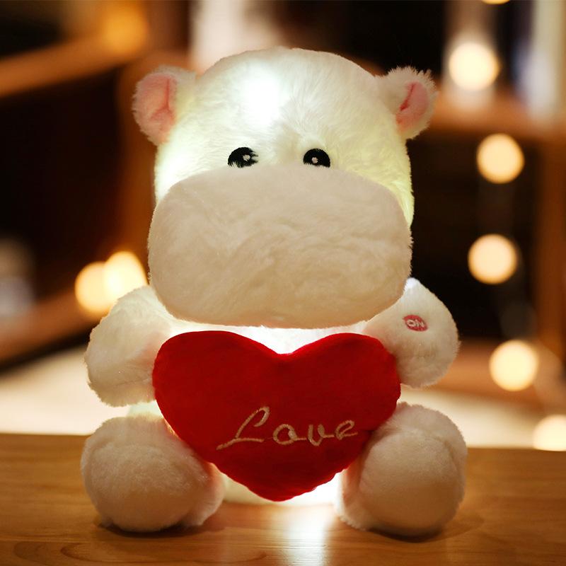 Cartoon Luminous Animal Heart Bear Doll Plush Toy Lamb Unicorn Doll Children'S Doll