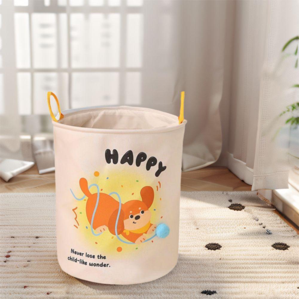 Space Saving Foldable Laundry Basket Non-woven Fabric Toy Storage Bucket  Bathroom