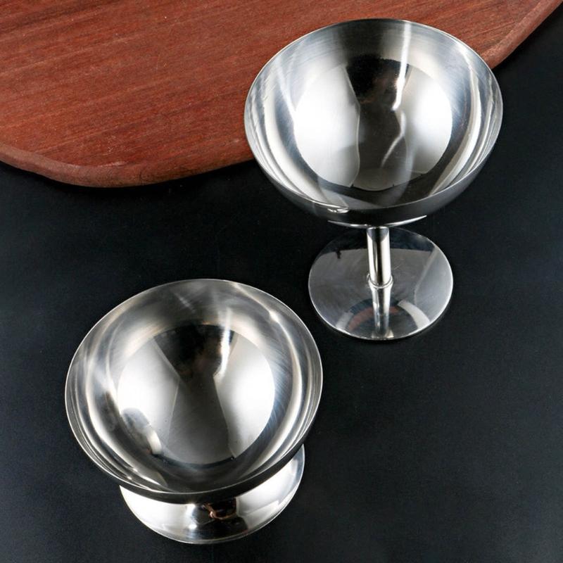 Dessert Bowl Practical Ice Cream Cups Simple Food Container Stainless Steel Material Suitable for Ice Cream Treats