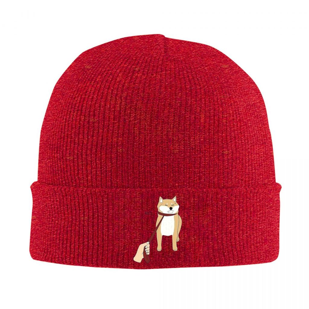 Tier Shiba Inu Hunde Warme Strickmütze Winter Strickmütze Mütze Beanie Hip Hop Caps für Unisex