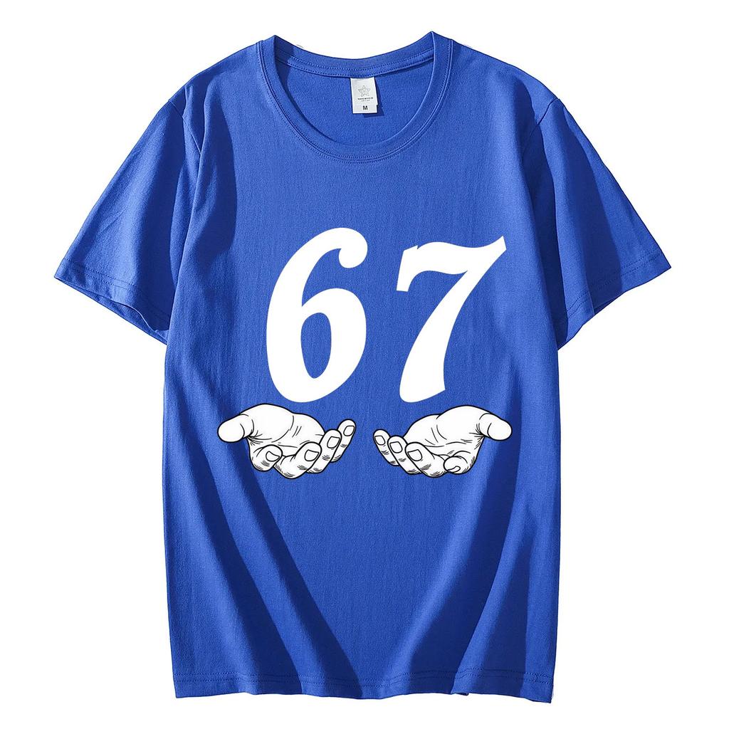 Six Sept 6 7 Meme Mains Drôles T-shirt Tendance High Street Mode Manches Courtes T-shirts Hommes Femmes Vêtements Coton T-shirts