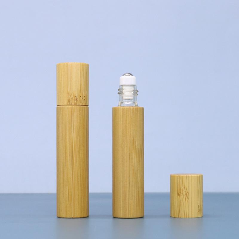 1/2/3/5/10ML Bamboo Wood Bottle Perfume Empty Oil Bottle Stainless Roll On Ball Perfume Aromatherapy Bottle Oil Roller Bottle
