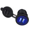 5V 2.1A Dual USB Charger IP66 Waterproof Car Charging Socket Power Outlet Compatible for Car Boat Marine