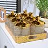 Food Storage Jar Transparent Gold Accessory Sturdy for Nuts Dessert Kitchen Counter
