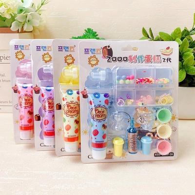 Bastelspielzeug Eiscremeherstellung Sahne Kaugummi Spielhausspielzeug DIY Handgemachtes Set Simulations Sahne Set Simulations Gel Freizeit Unterhaltung