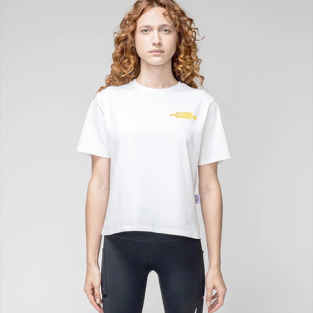 H. Kumori Post Running High Flames Women´S Regular T-Shirt - White Xs