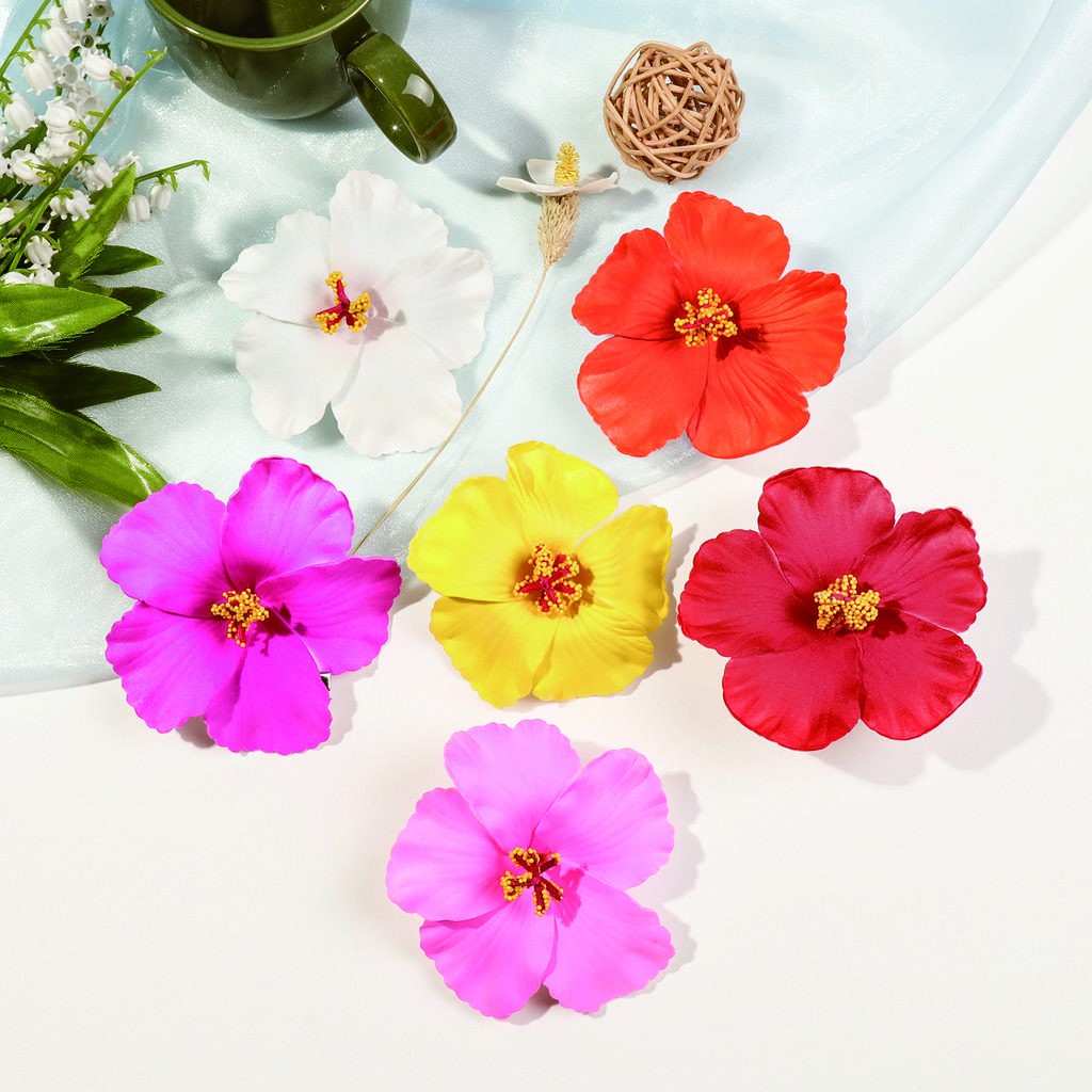 Flower Hair Clip for Women Girl,Vintage Boho HairPin Flower Accessories Nonslip Cute Hawaiian Hair Barrettes for Thin Thick Hair