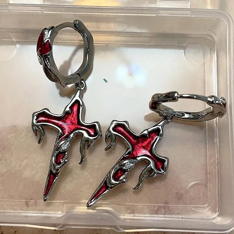 Cross Gothic Punk Earrings: Women's Hip Hop Fashion Hooks & Pendants - Halloween Jewelry, Hot Selling.