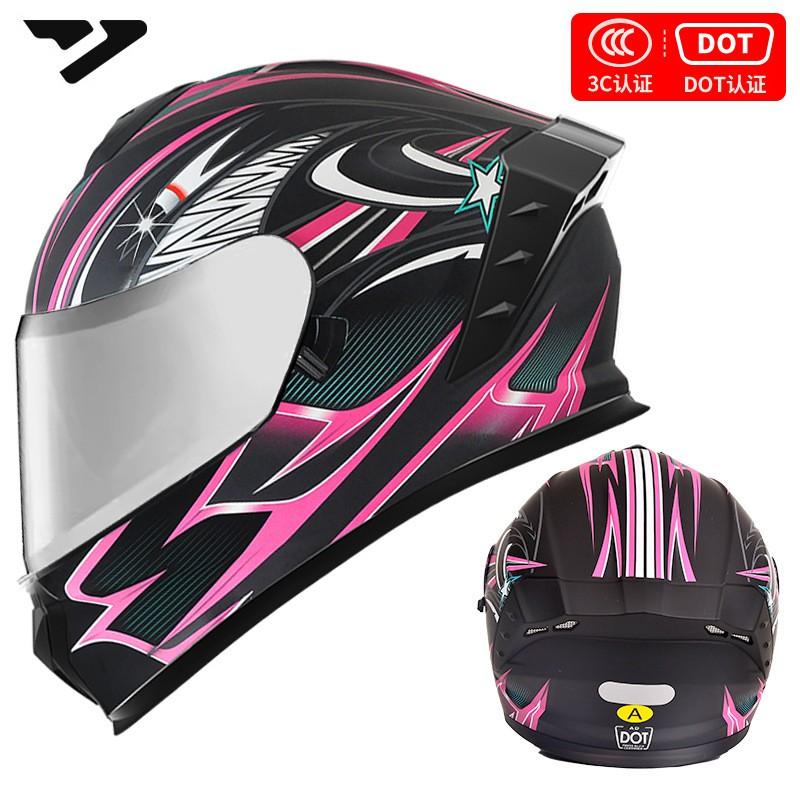 DOT 3C Certified Full Face Motorcycle Helmet Men Women All-Season Riding Safety Gear With Multiple Visor Options