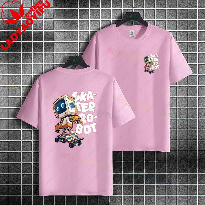 Unisex  Unisex Fashion Graphic Tshirt With Skateboard Theme Desgin Pure Cotton Short Sleeve Casual Tshirt Perfect For Sports Wear
